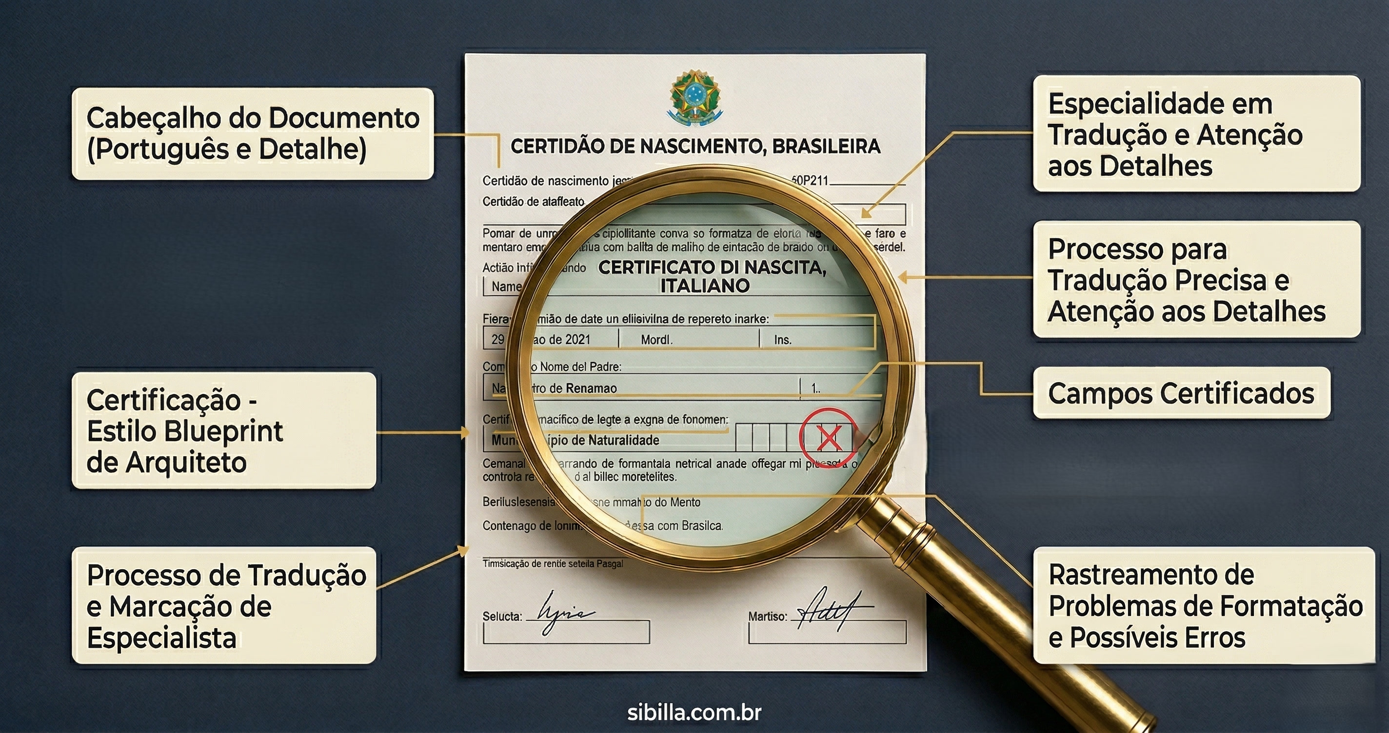 Modelo de tradução de certidão de nascimento para italiano